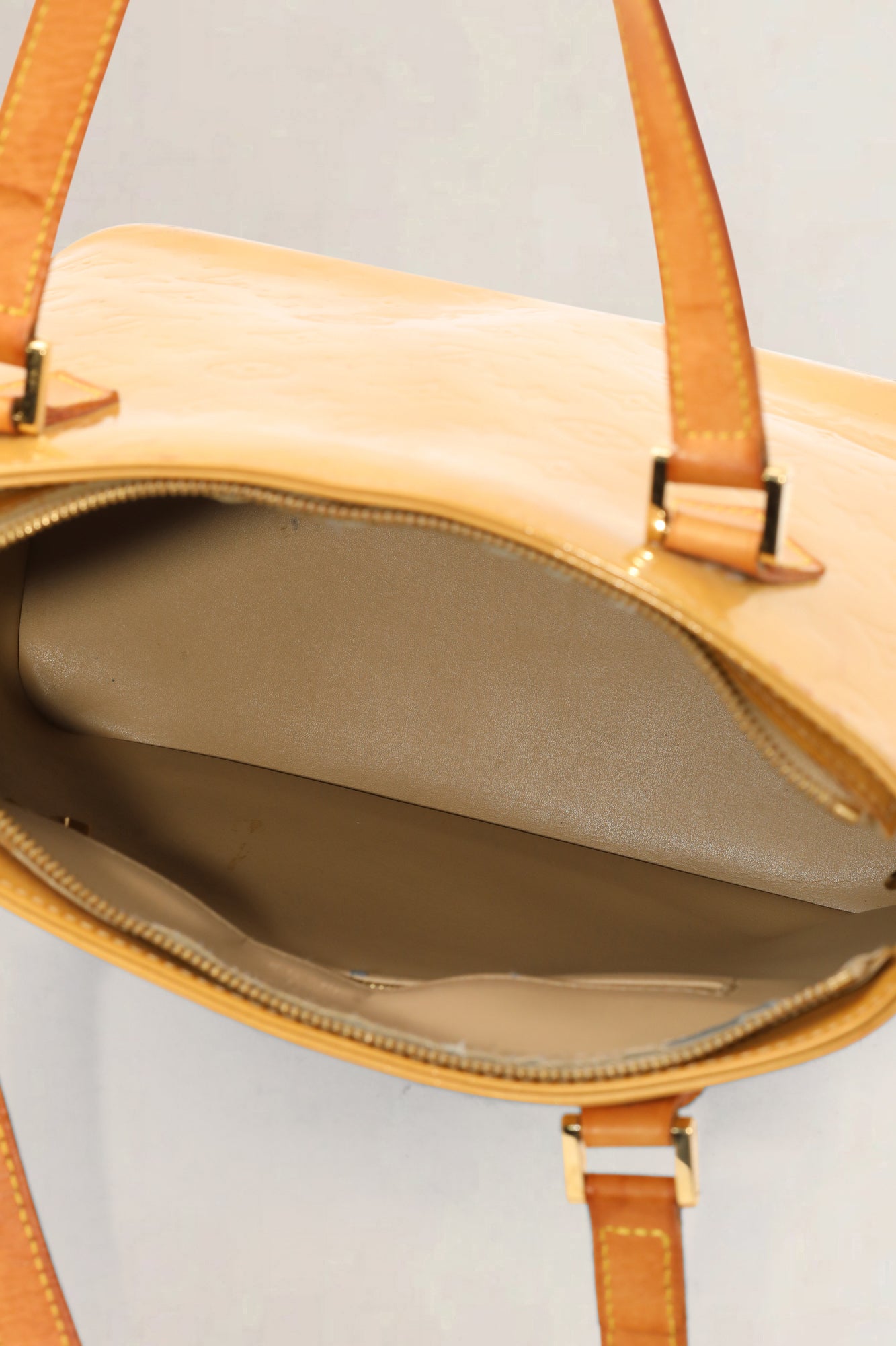 Yellow Vernis Monogram Houston Shoulder Bag