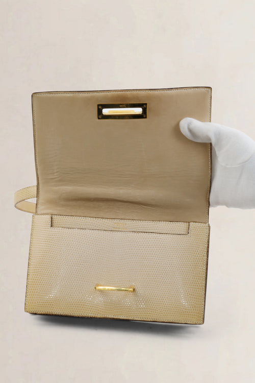 Light Beige Python Quito II Shoulder Bag