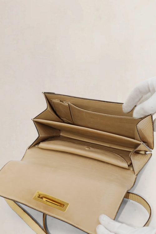 Light Beige Python Quito II Shoulder Bag
