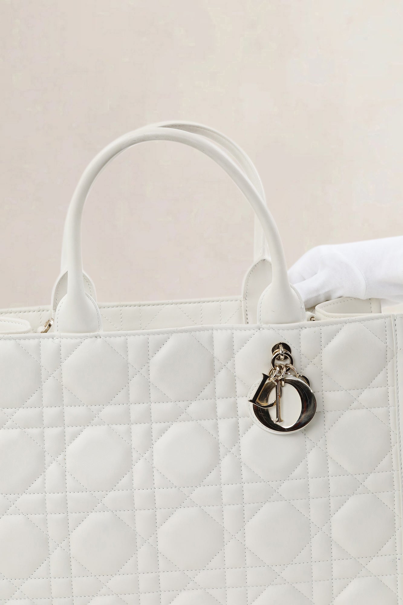 Christian Dior Latte Macrocannage Calfskin Book Tote