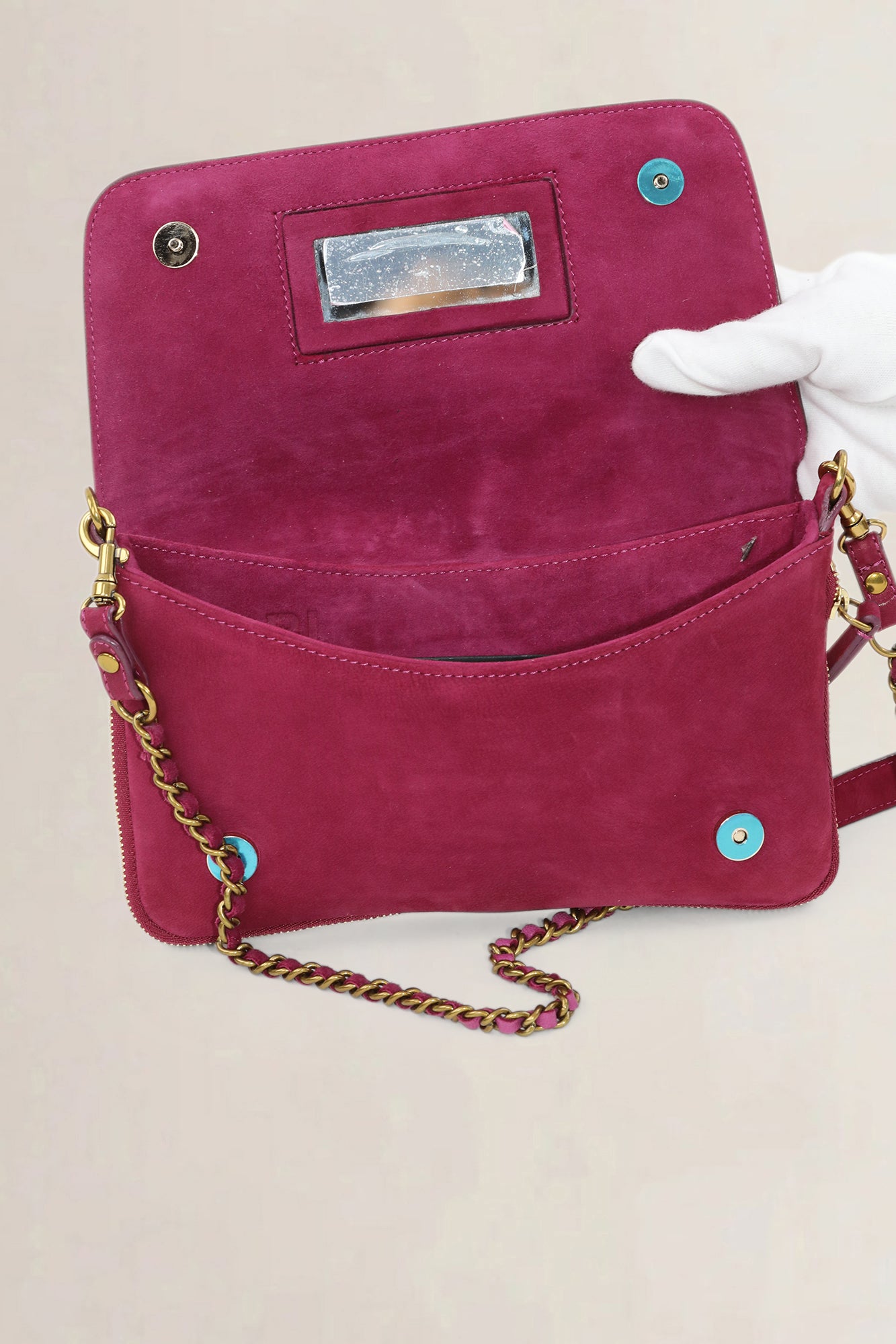 Jérôme Dreyfuss Fuschia Bobi Split Suède Crossbody Bag — preloved NOOS Ghent