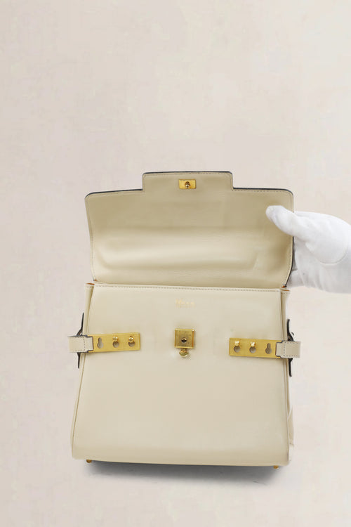 Delvaux Cream Tempête PM Top Handle Bag