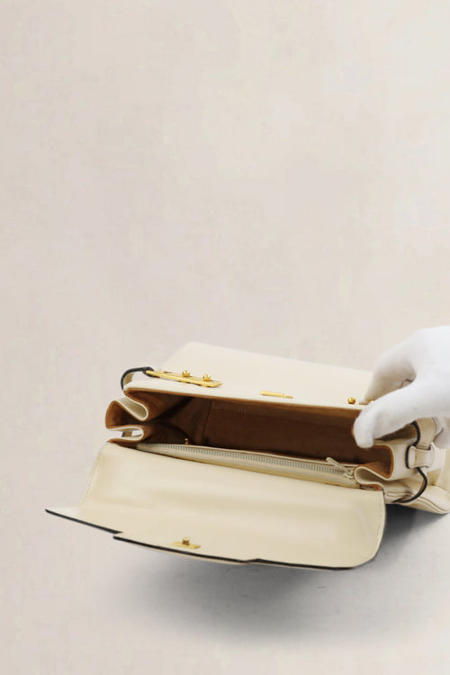 Delvaux Cream Tempête PM Top Handle Bag