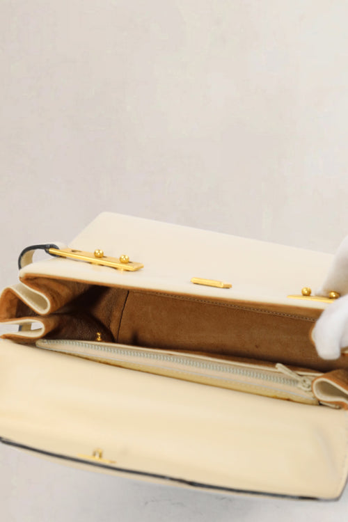 Delvaux Cream Tempête PM Top Handle Bag