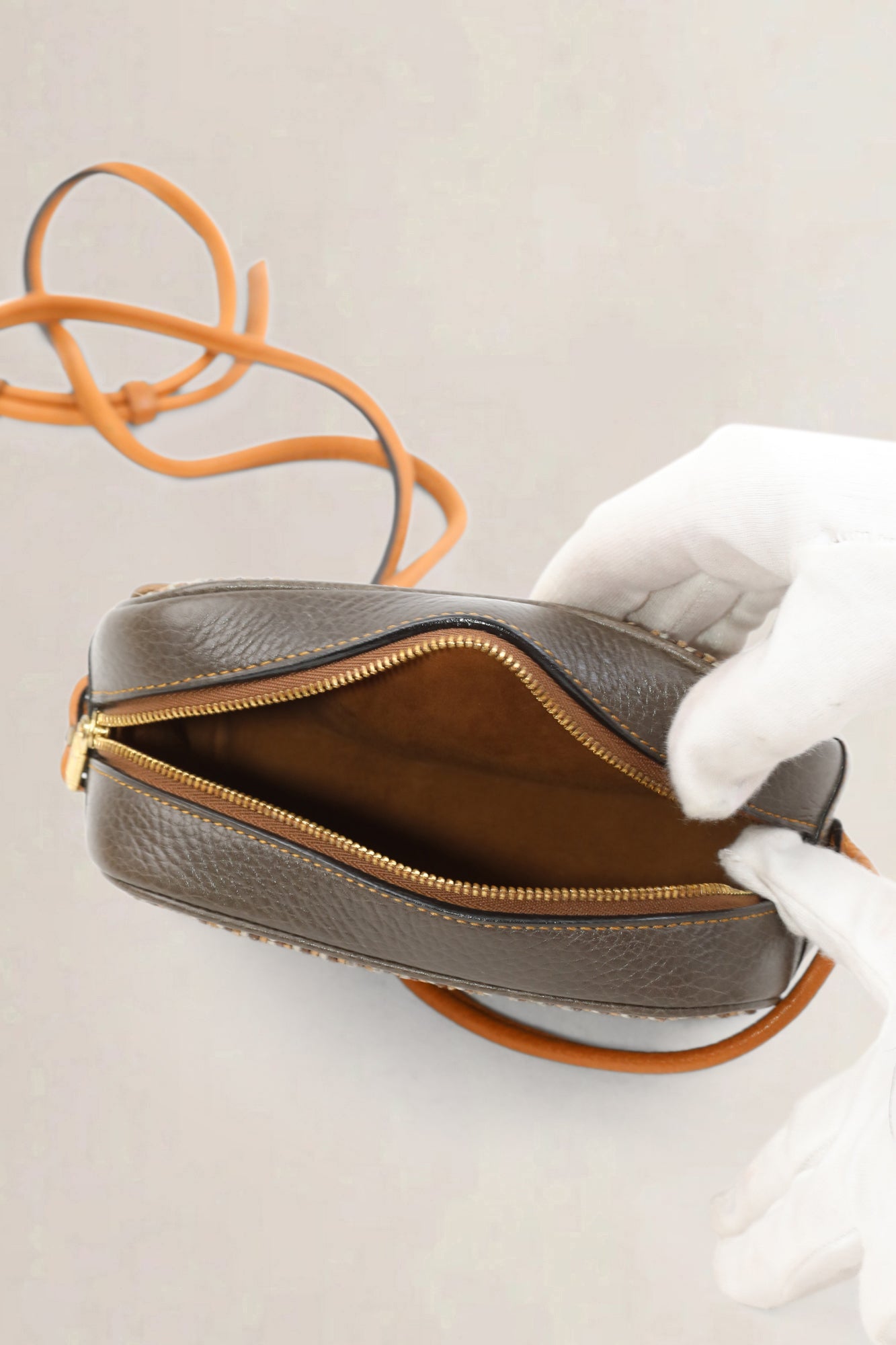 Multicolore Toile De Cuir Crossbody Bag