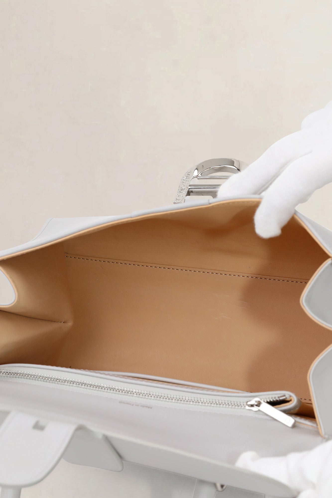 Delvaux Brillant Lin MM Arctic Buckle Crossbody Bag