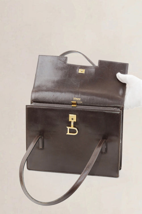 Delvaux Vintage Brown Top Handle Bag