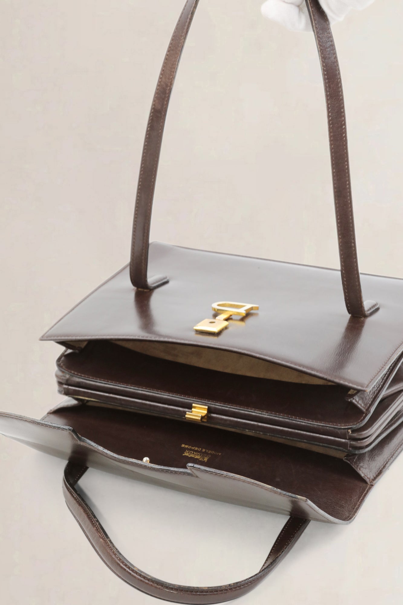 Vintage Brown Top Handle Bag