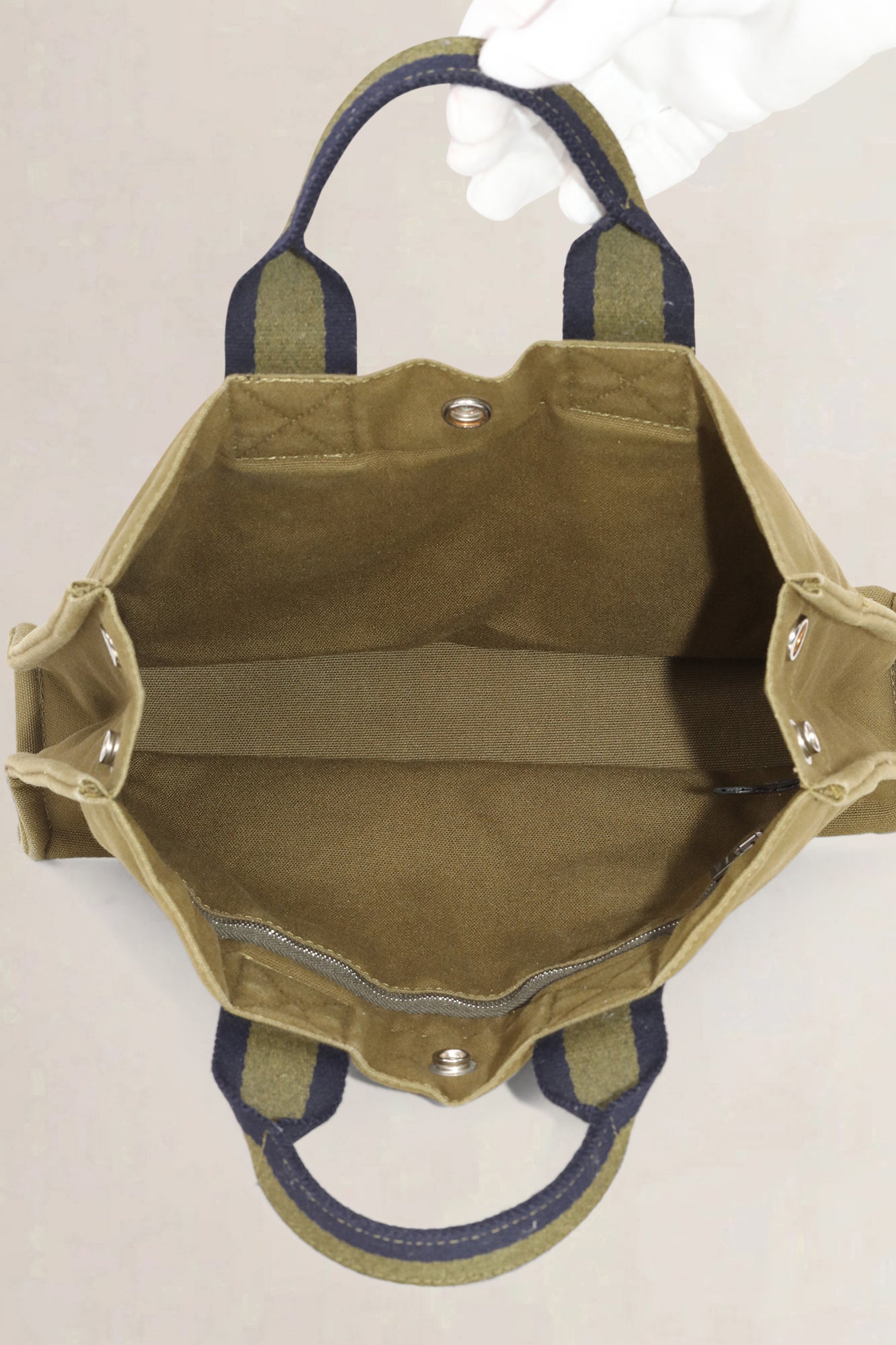 Hermès Olive Green Fourre Tout Canvas Top Handle Bag