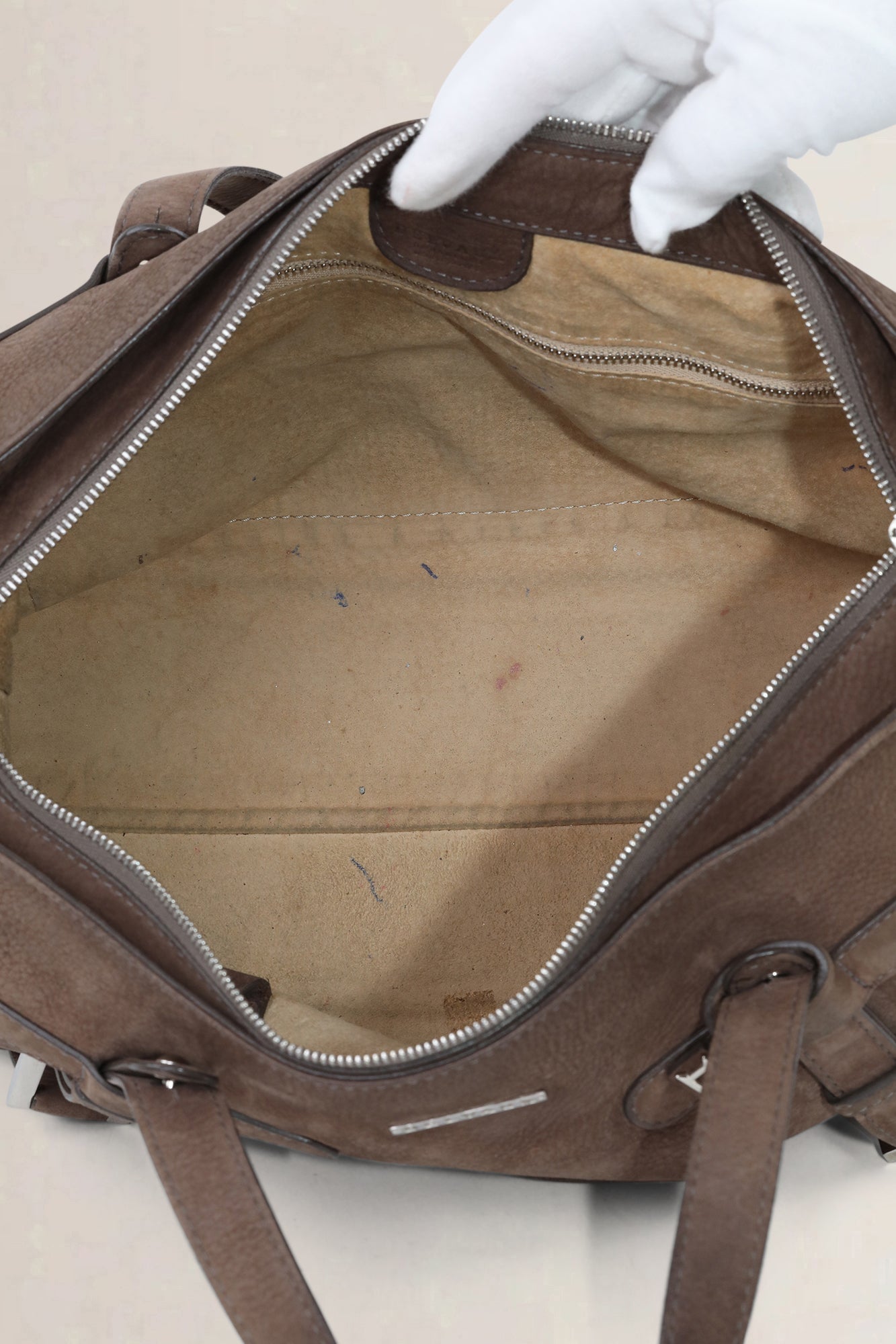 Delvaux Brown Suède Covent Garden op Handle Bag