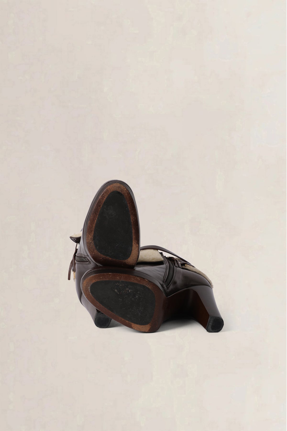 Miu Miu Brown Shearling Ankle Boots