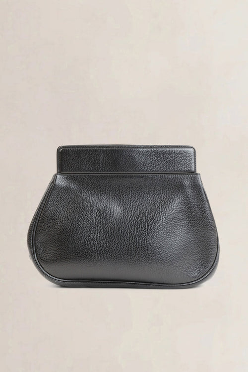Delvaux Black Turn Lock Clutch