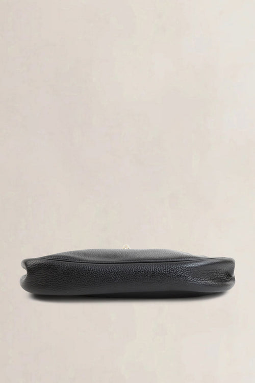 Delvaux Black Turn Lock Clutch