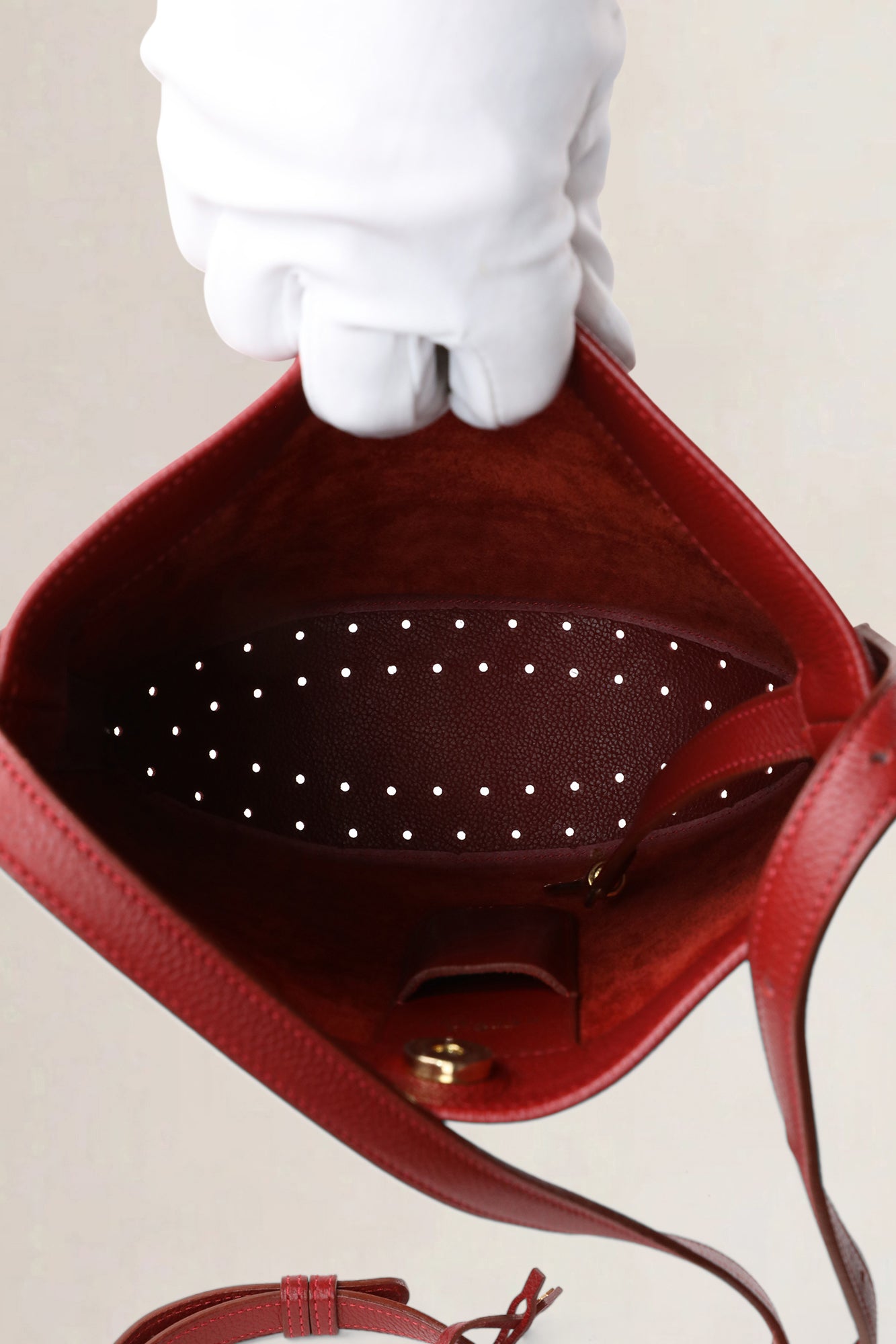 Delvaux Rosso Jumping Calf Le Pin PM Crossbody Bag