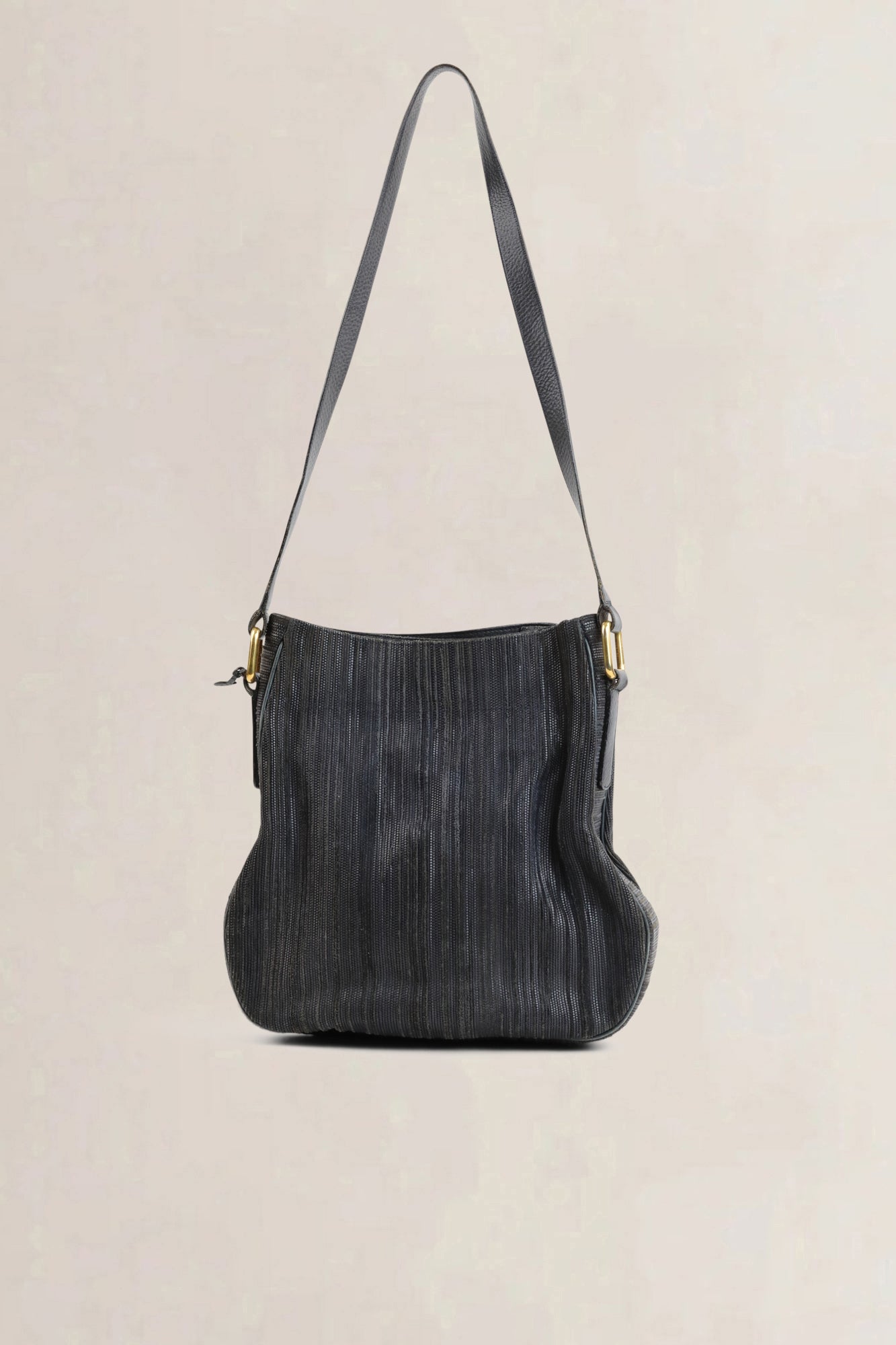 Black Toile De Cuir Crossbody Bag