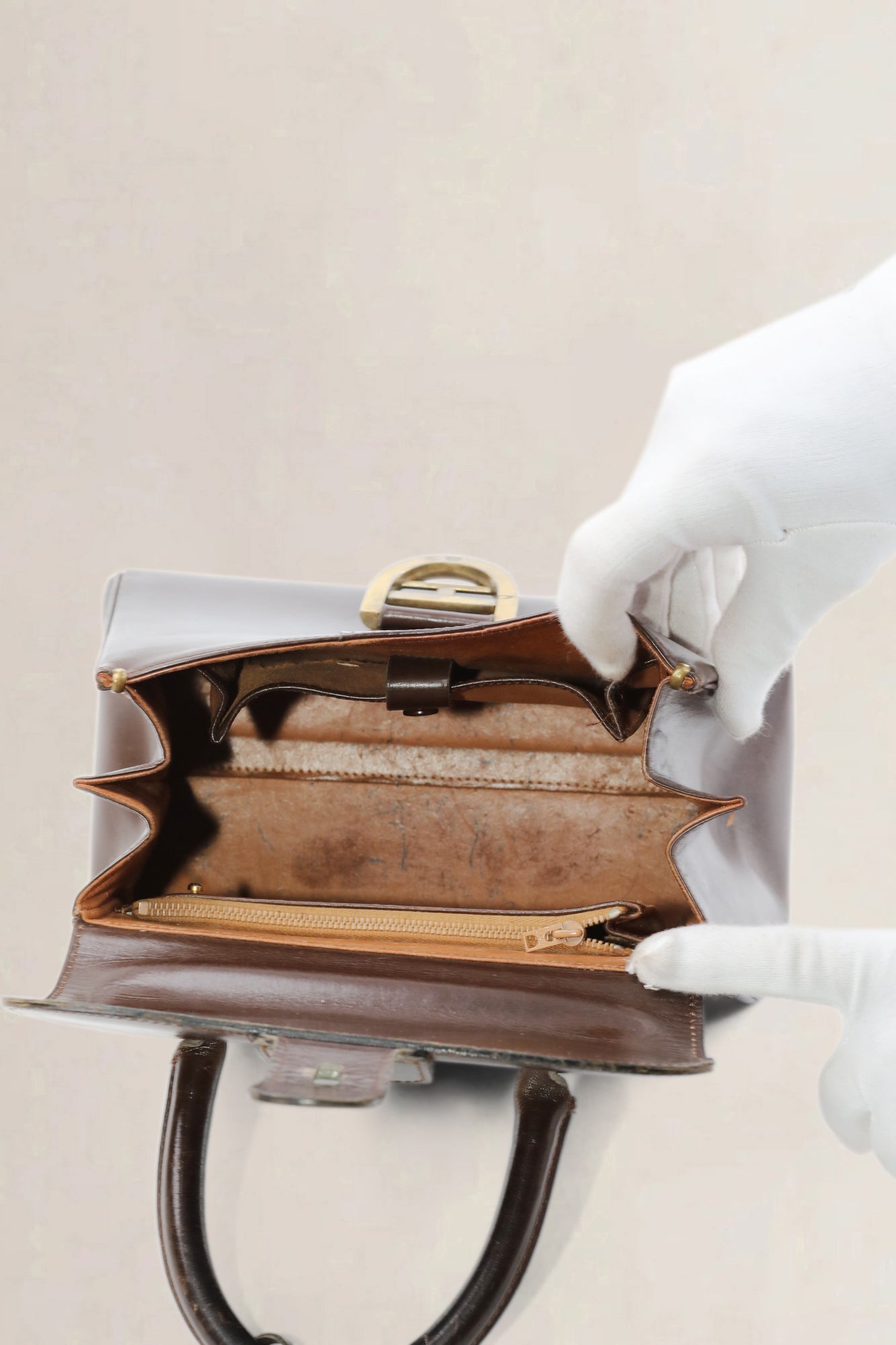 Brillant Brown PM Top Handle Bag