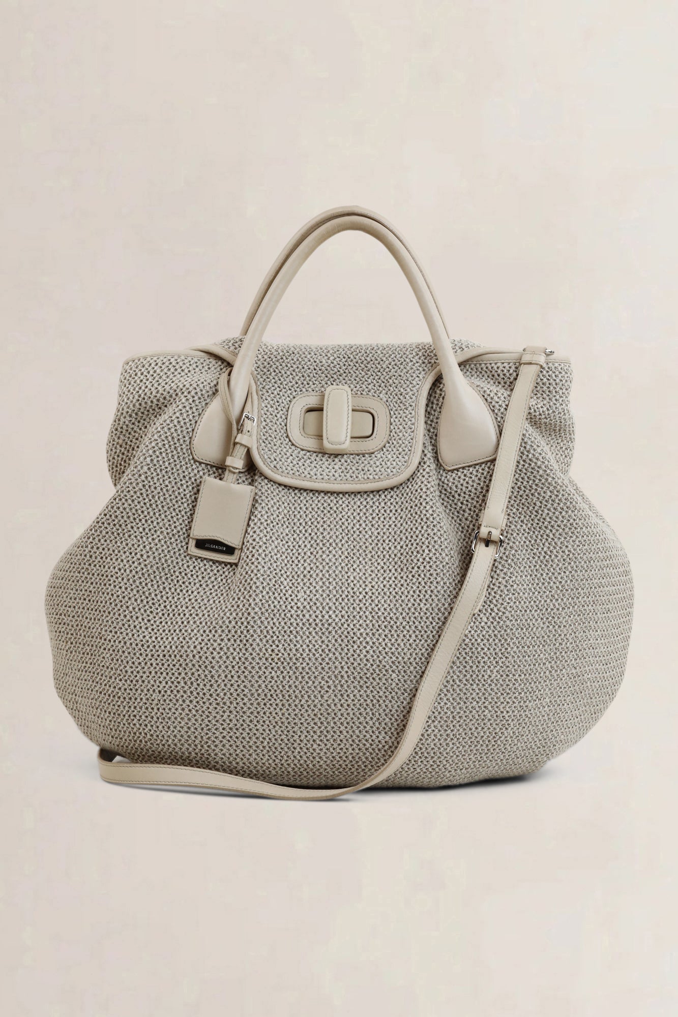 Taupe Woven Crossbody Bag