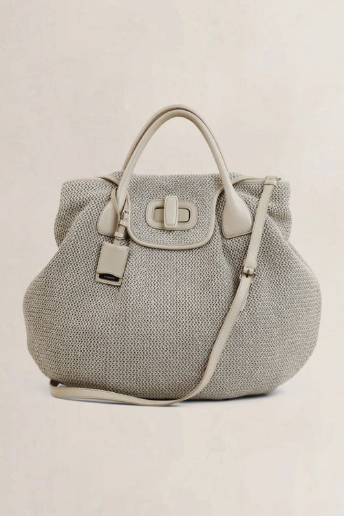 Taupe Woven Crossbody Bag