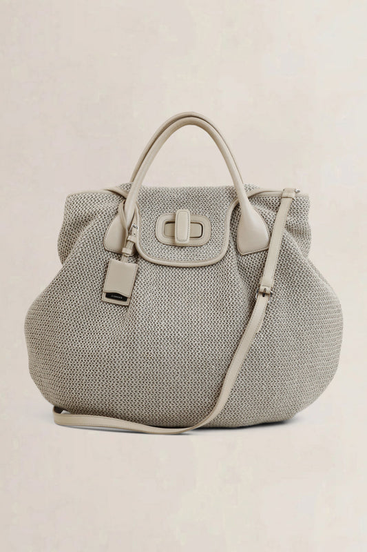 Taupe Woven Crossbody Bag