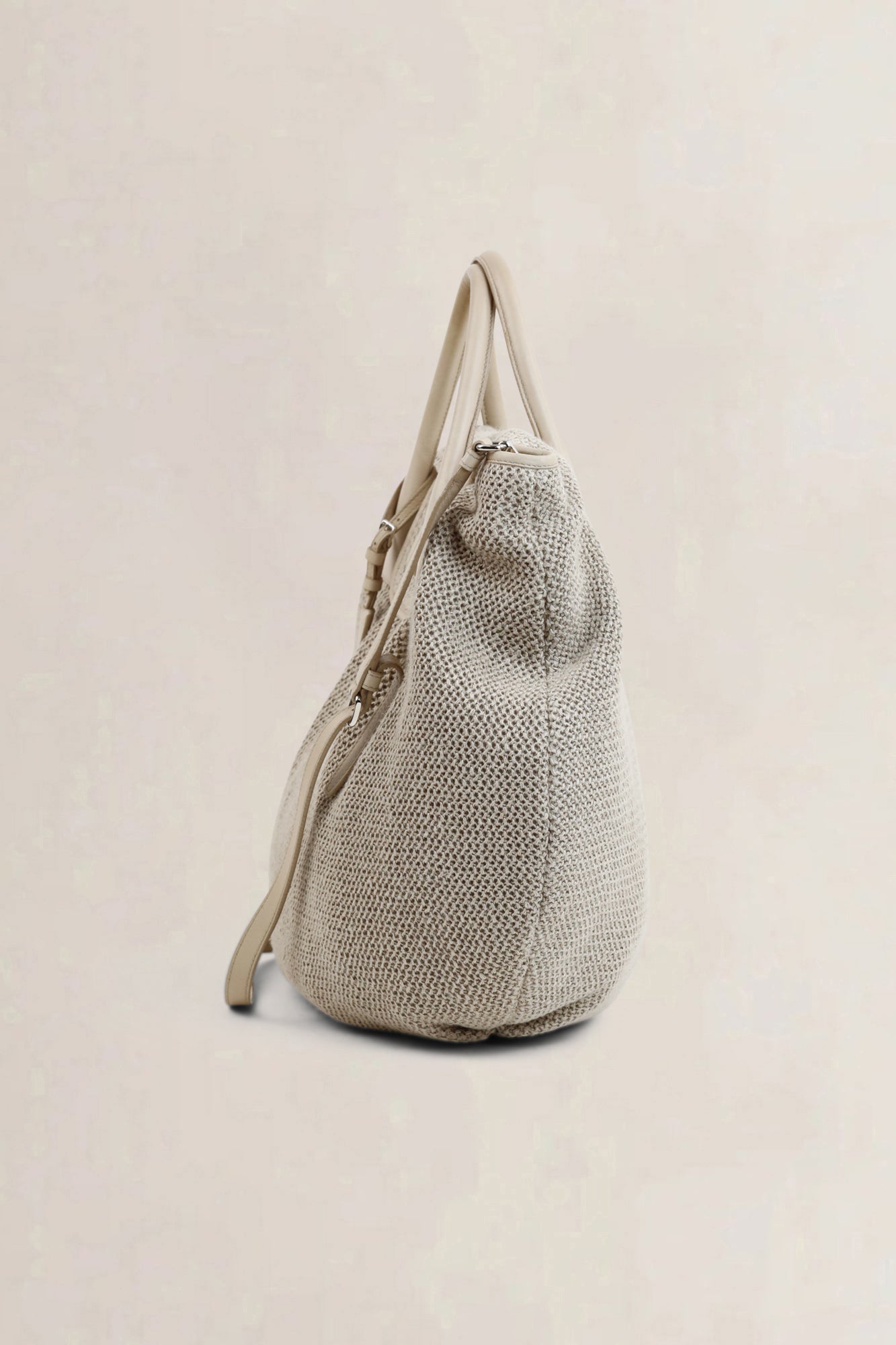 Taupe Woven Crossbody Bag
