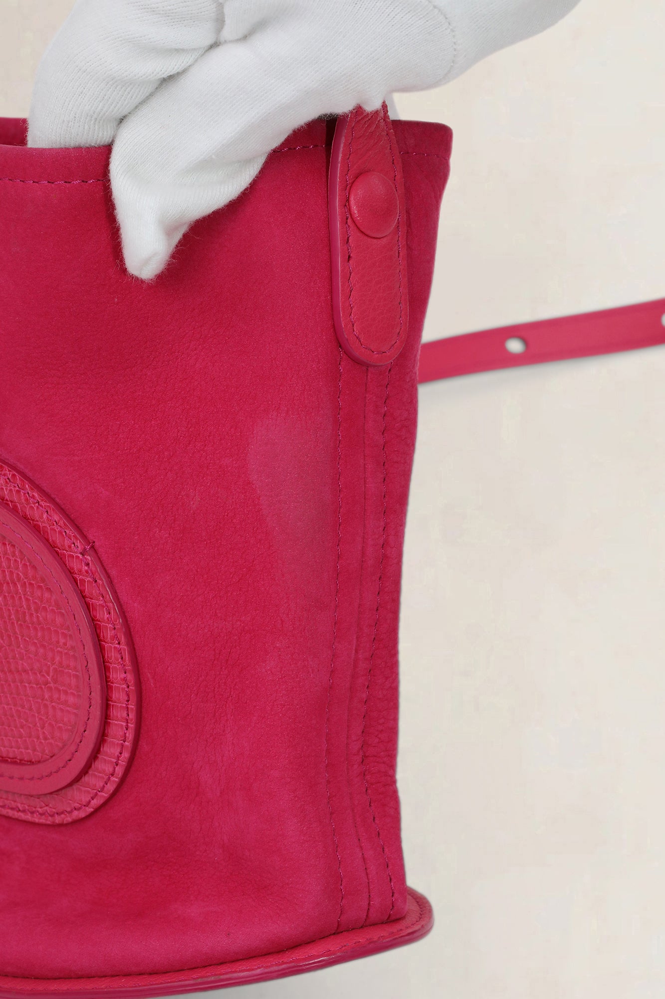 Delvaux Pink Le Pin Suède/Lizard Crossbody Bag