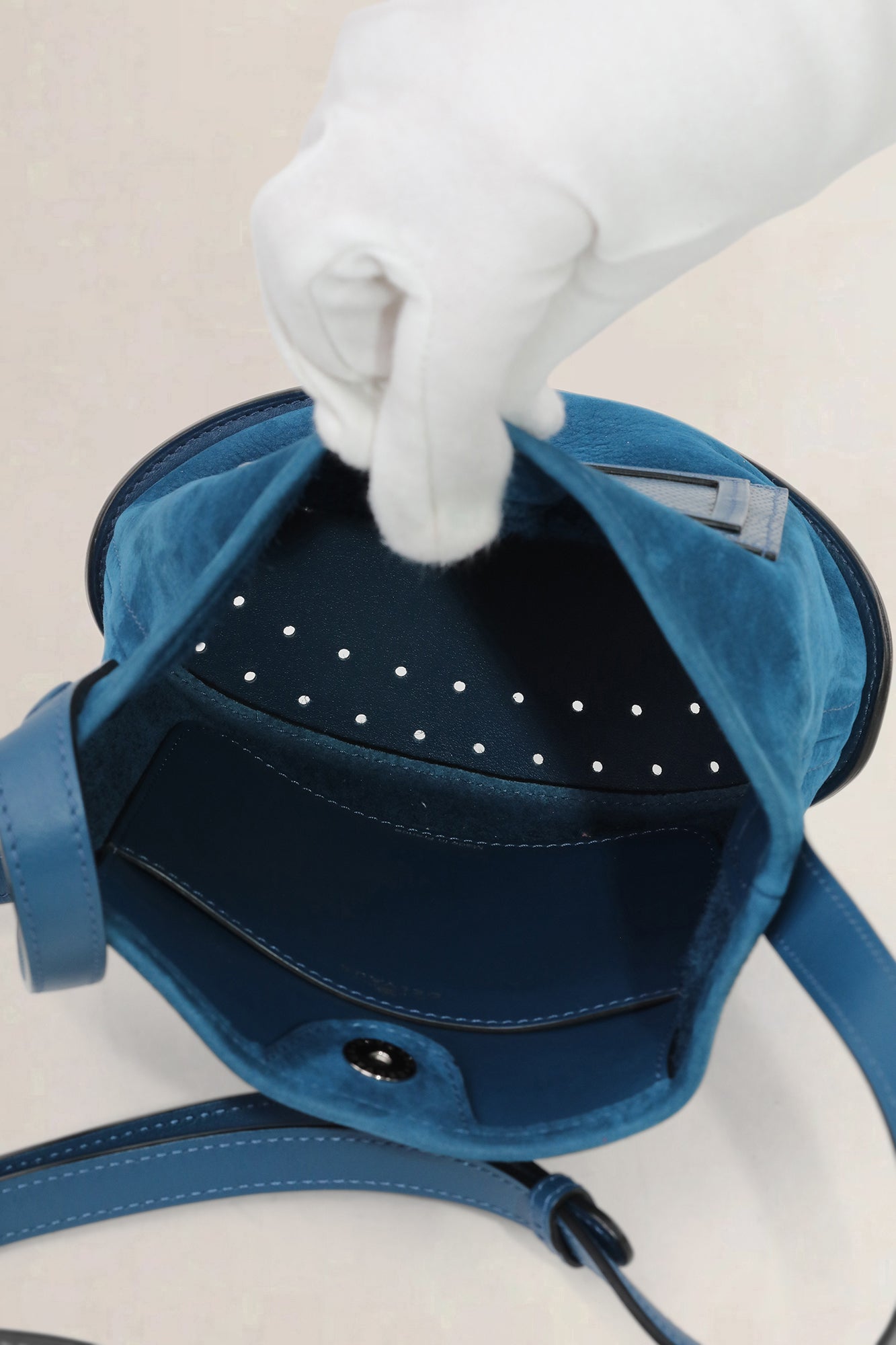 Delvaux Blue Le Pin Suède/Lizard Crossbody Bag