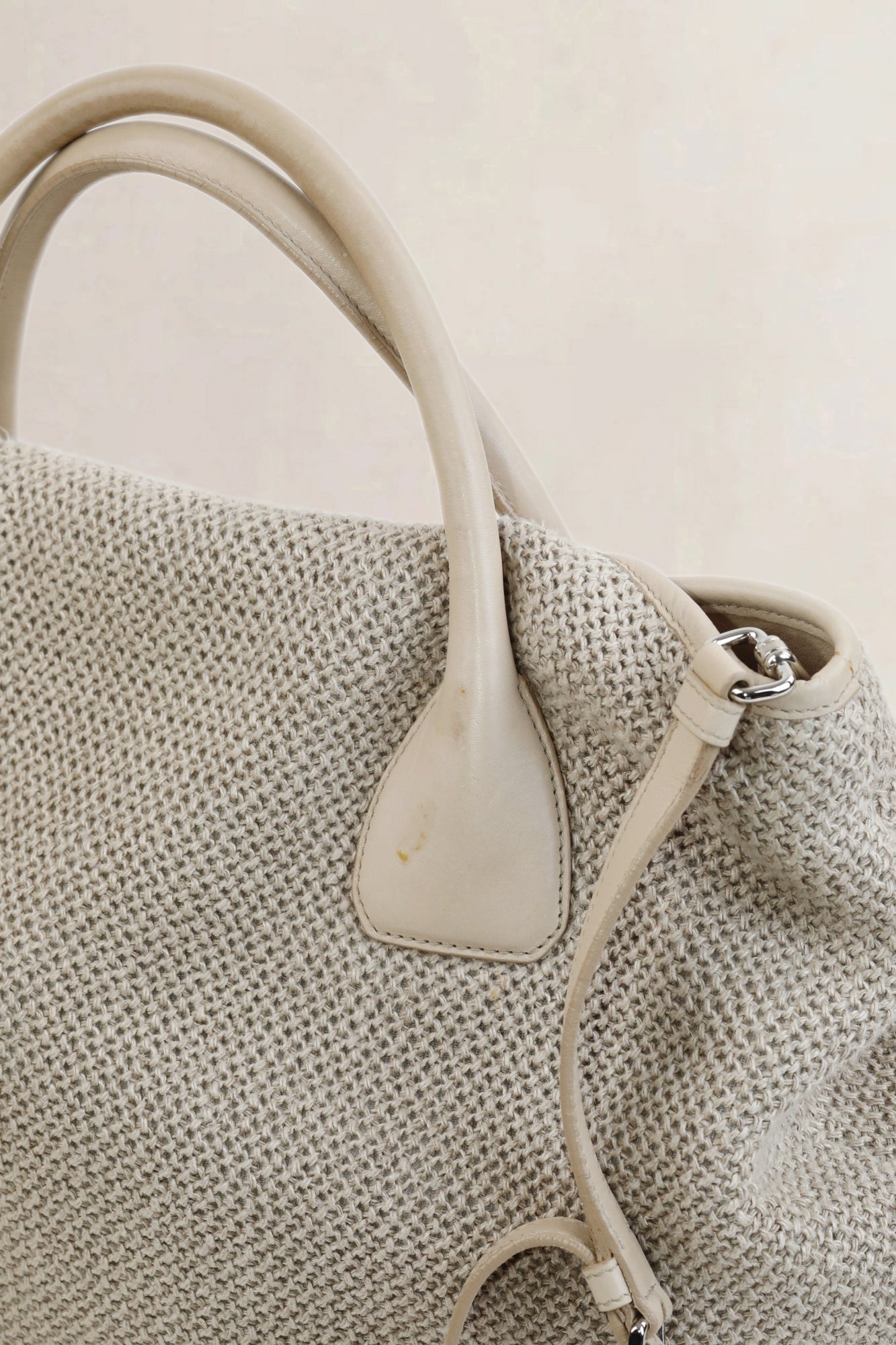 Taupe Woven Crossbody Bag