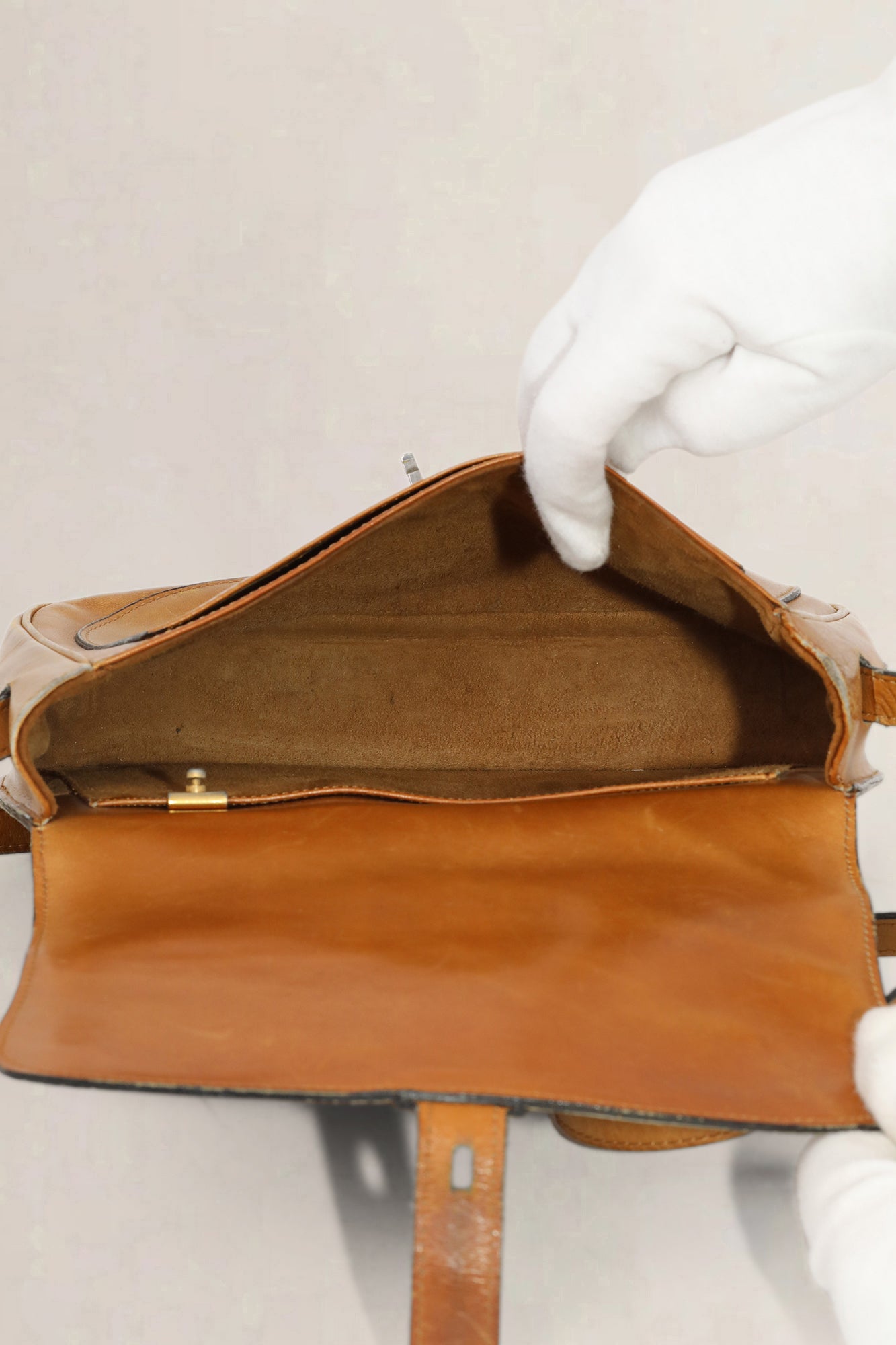 Delvaux Vintage Cognac Crossbody Bag