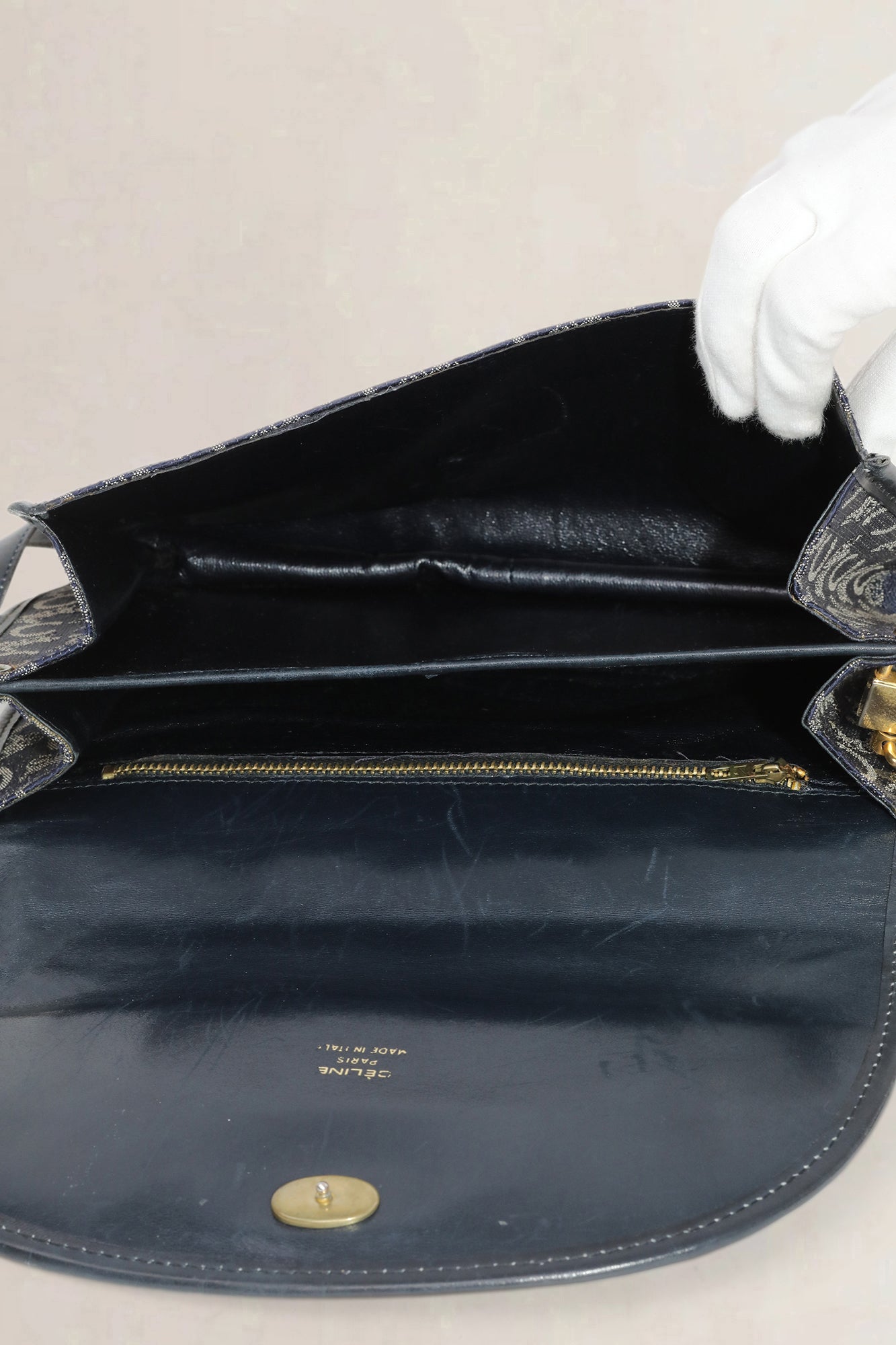 Céline Vintage Blue Monogram Shoulder Bag