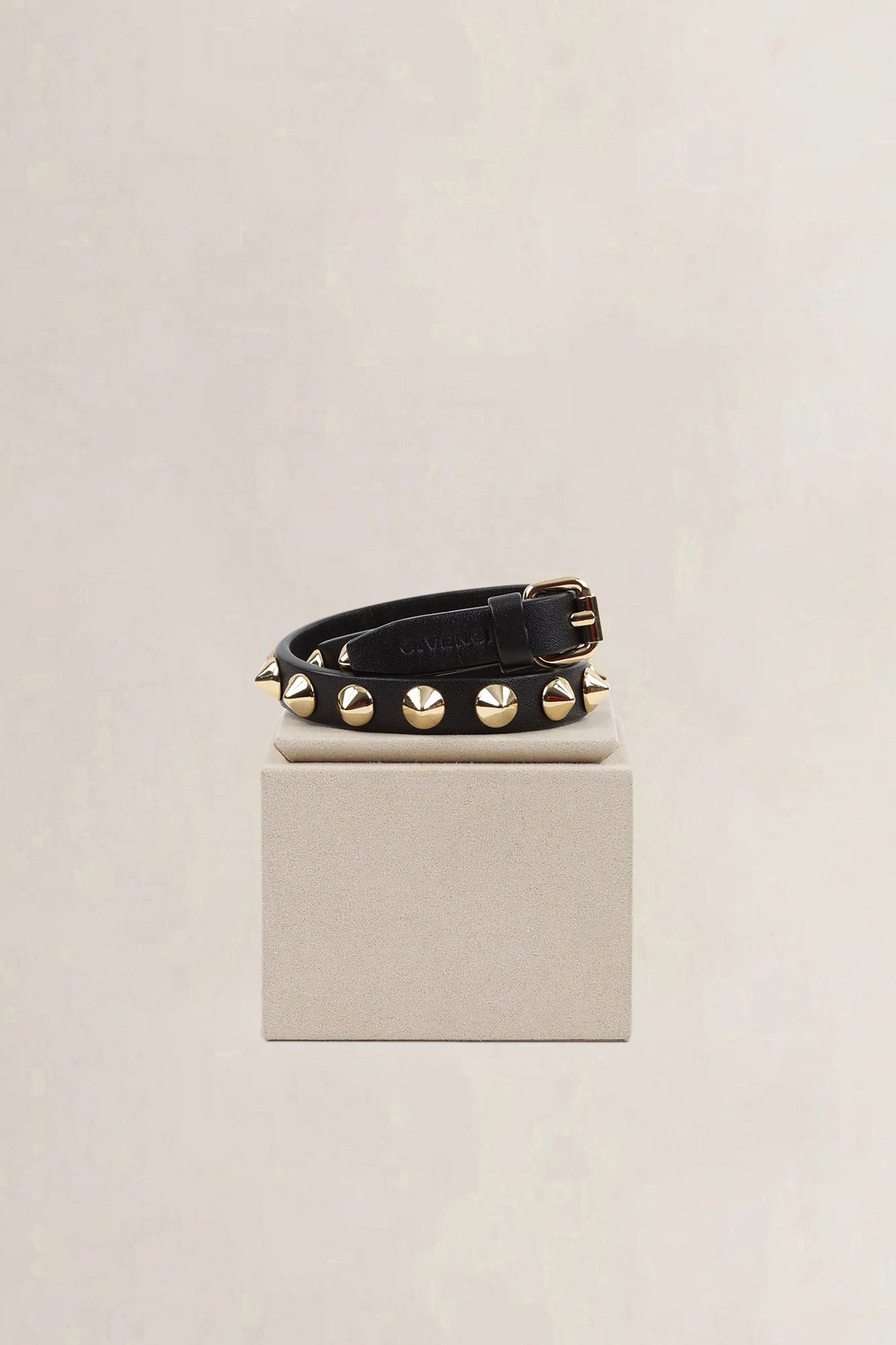 Givenchy Black Rockstud Leather Bracelet