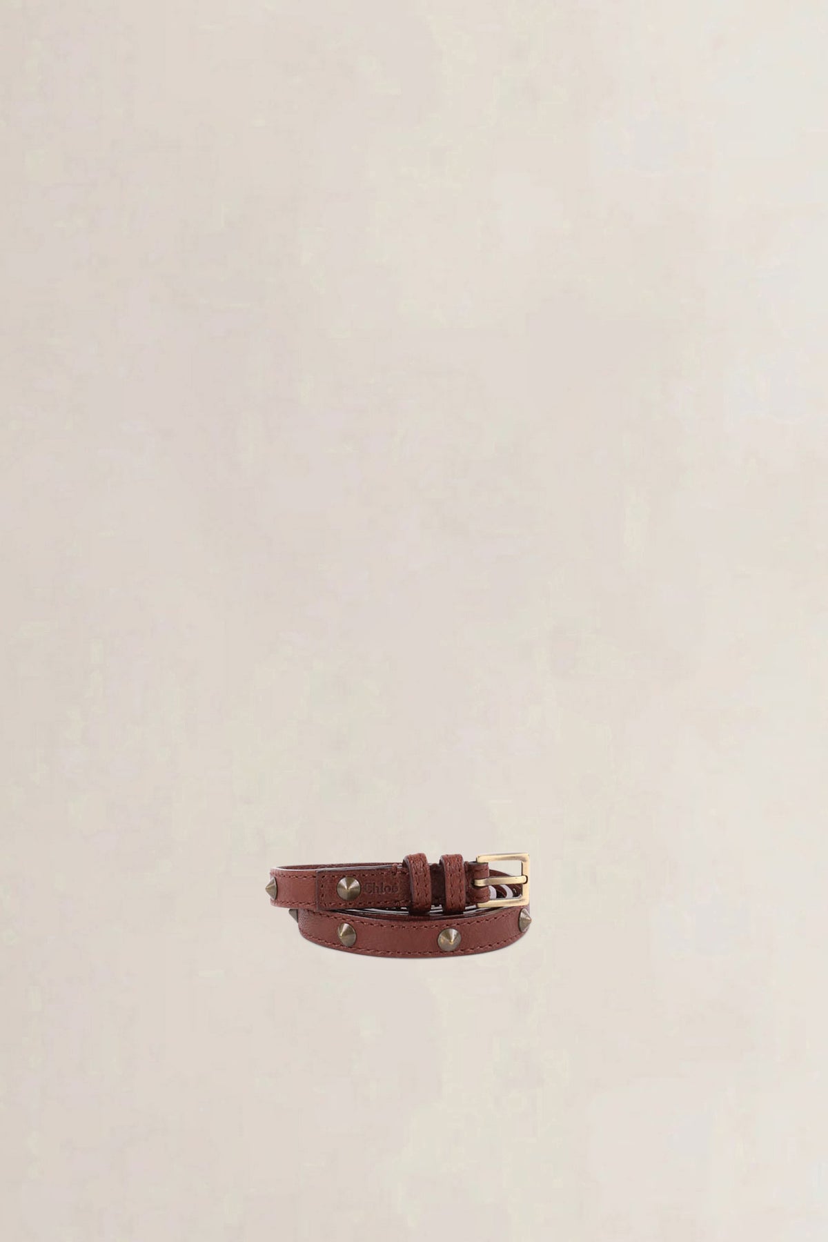 Chloé Brown Studded Belt