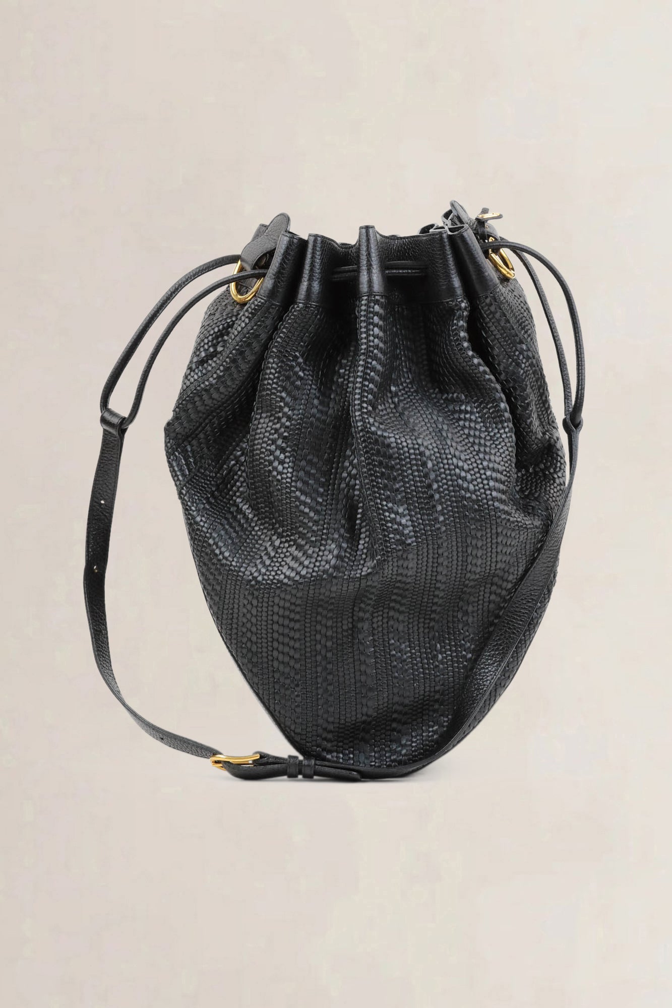 Black Tabarin GM Toile De Cuir Crossbody Bag