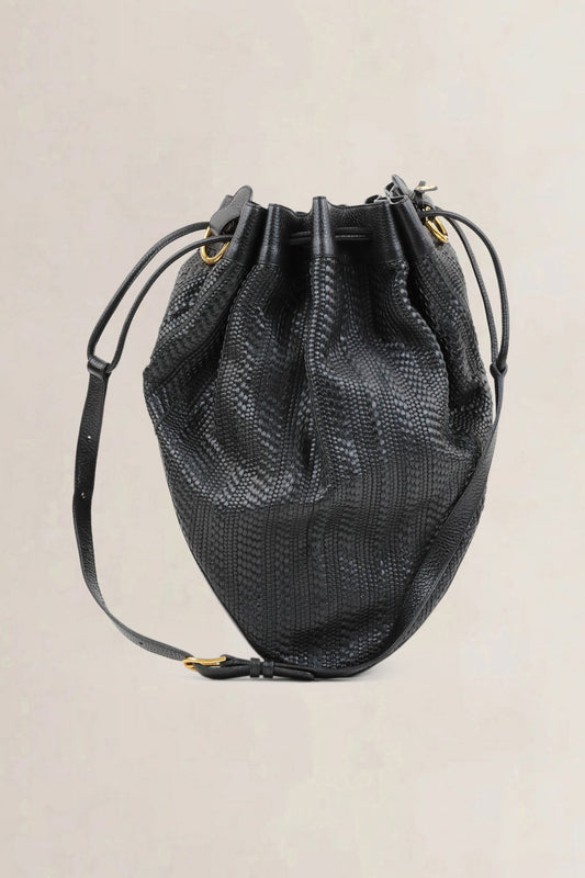 Black Tabarin GM Toile De Cuir Crossbody Bag