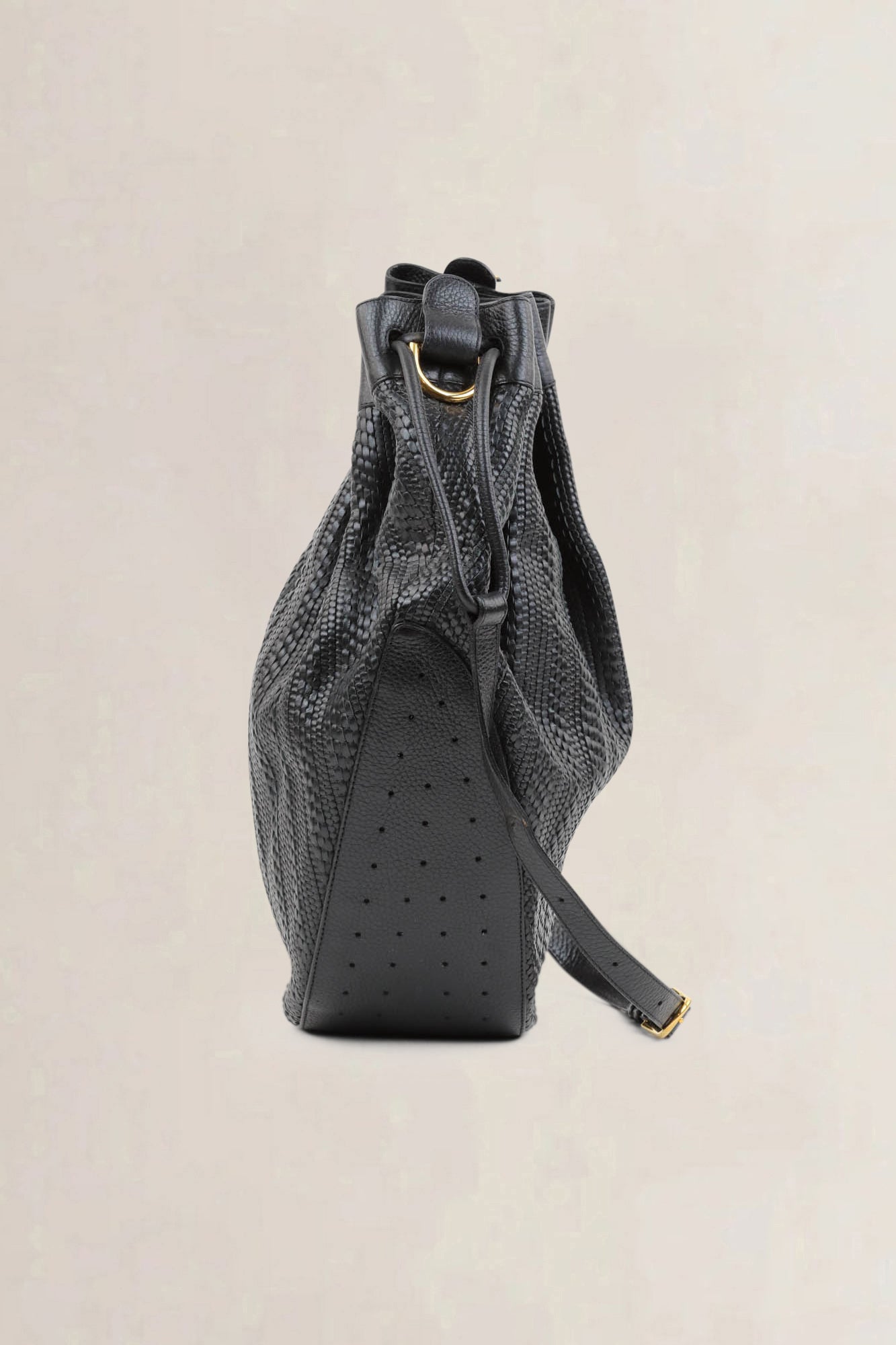 Black Tabarin GM Toile De Cuir Crossbody Bag