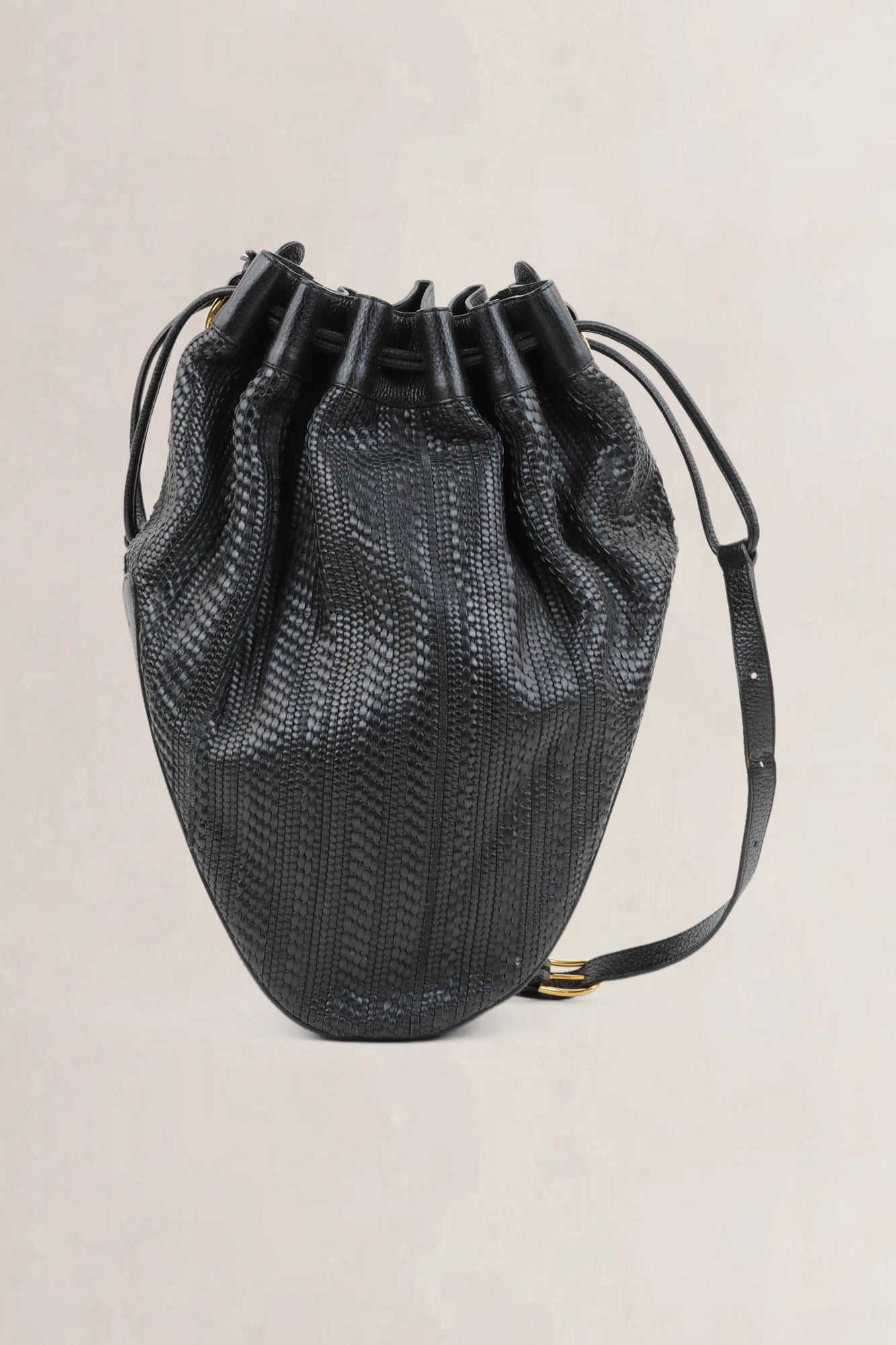 Black Tabarin GM Toile De Cuir Crossbody Bag