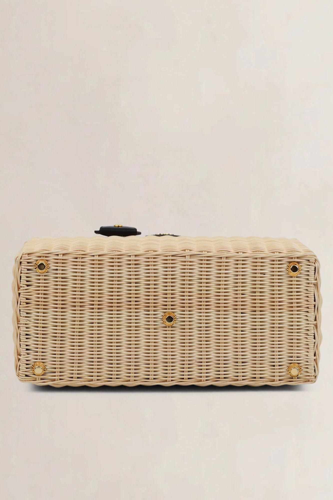 Black Wicker/Linen Crossbody Bag
