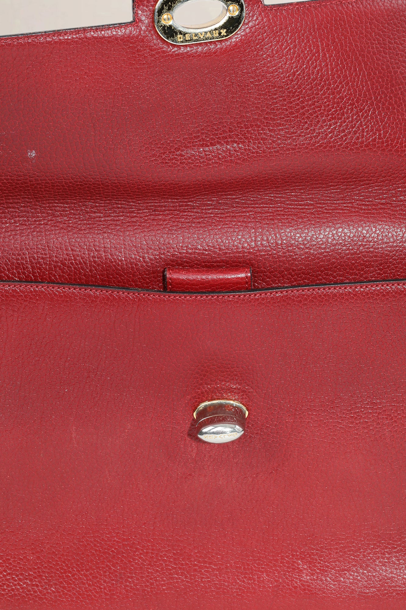 Delvaux Red Leather Turnlock — preloved