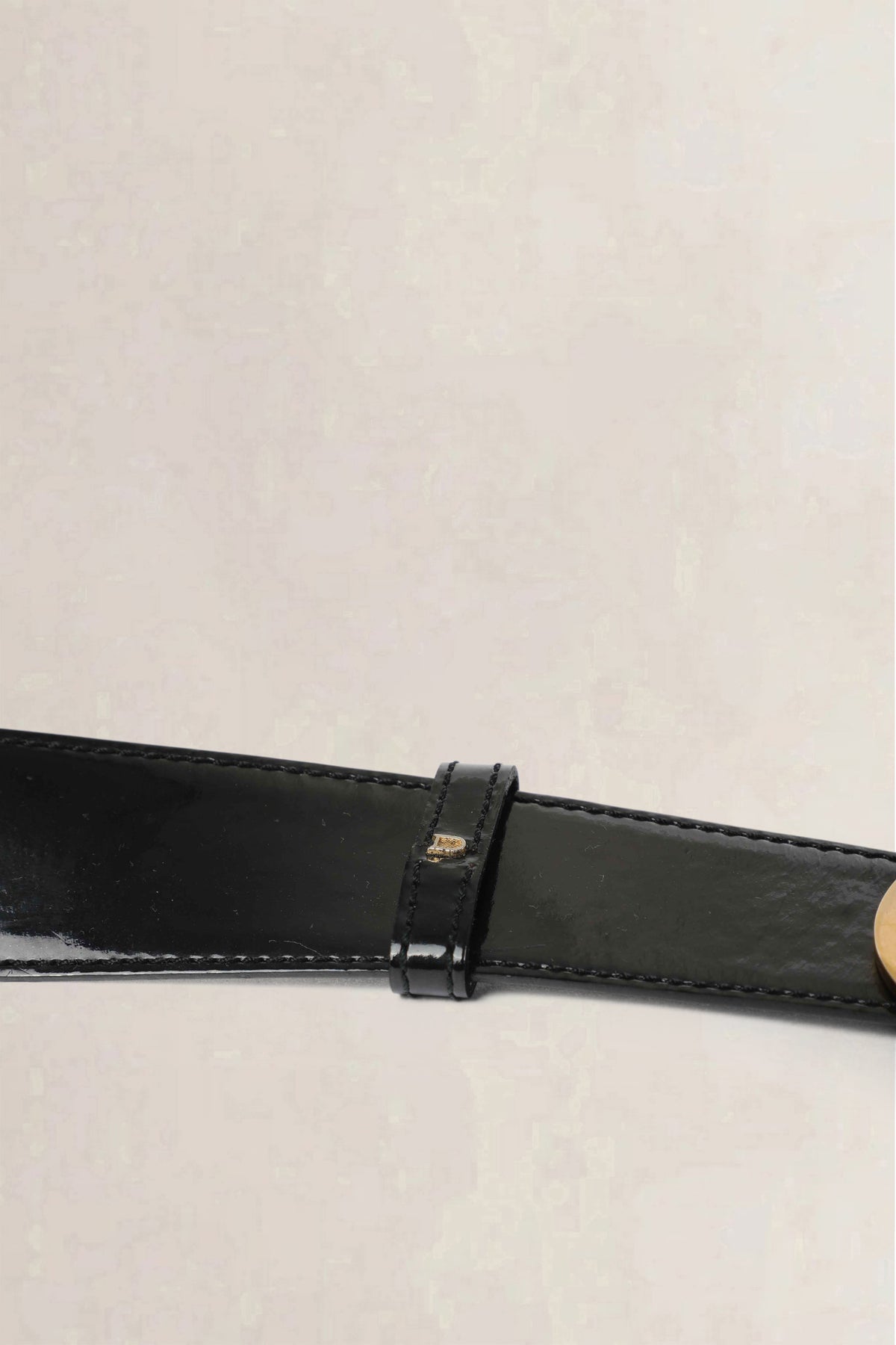 Delvaux Black Patent Reversible Belt — vintage