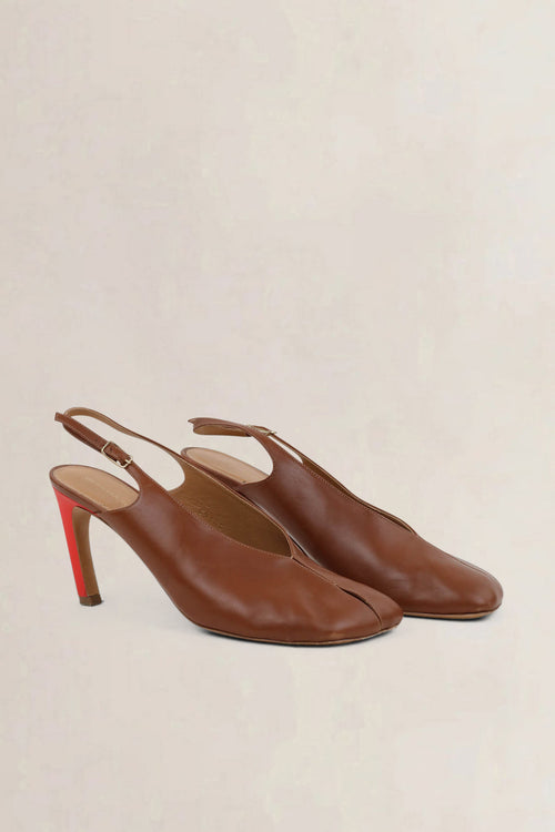 Dries Van Noten Brown Slingback Heels