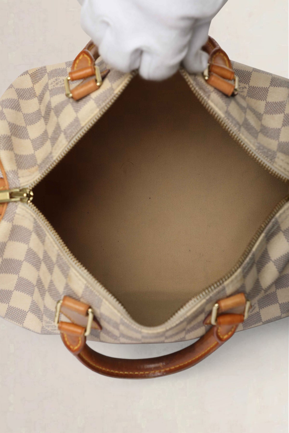 Louis Vuitton White Speedy 30 Damier Azur Top Handle Bag