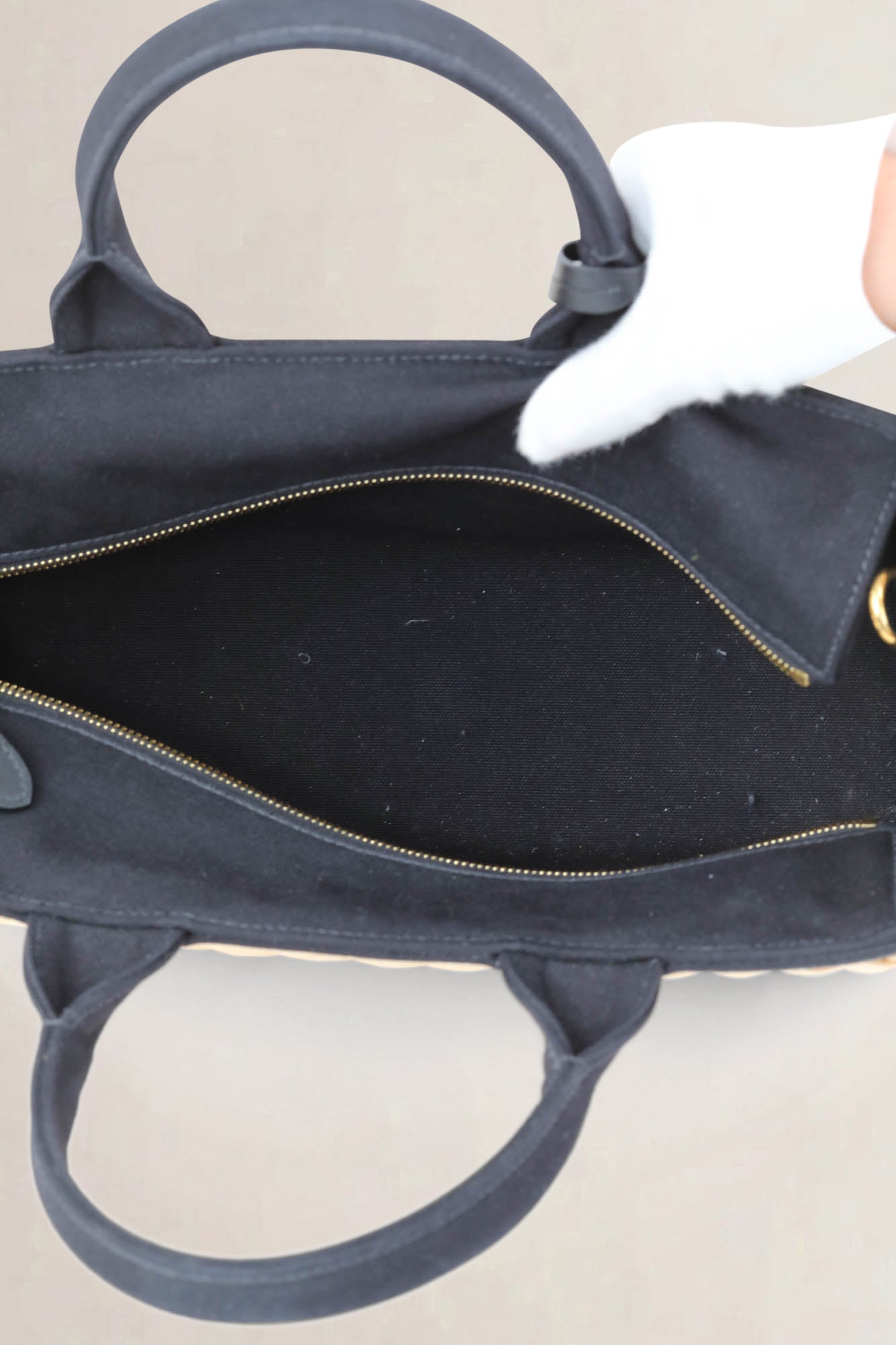 Black Wicker/Linen Crossbody Bag