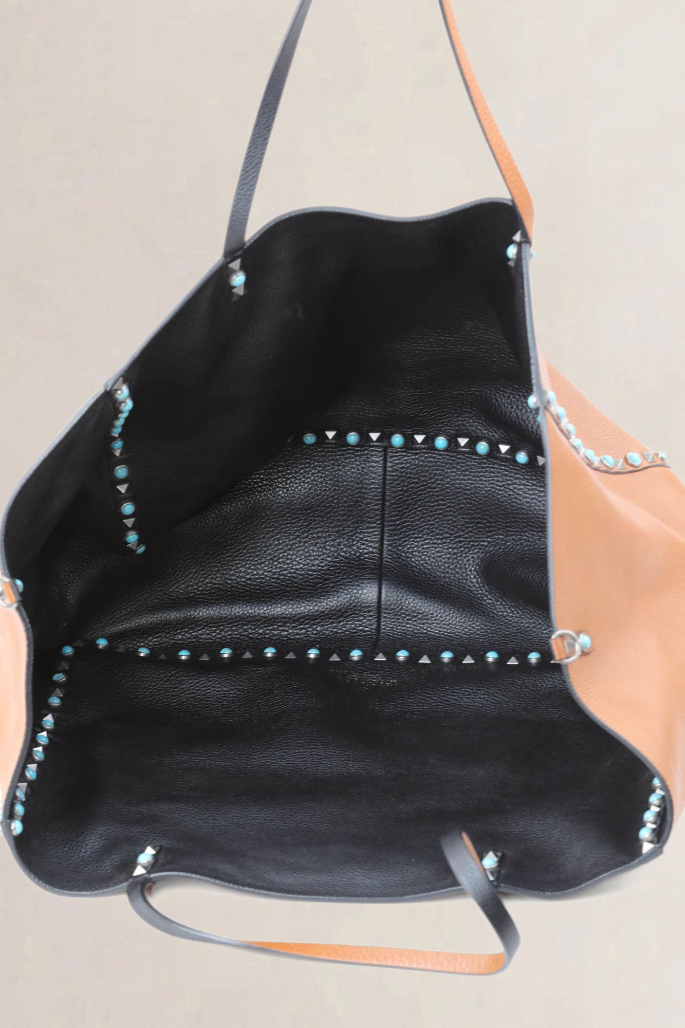 Black/Orange Reversible Rockstud Shopping Tote