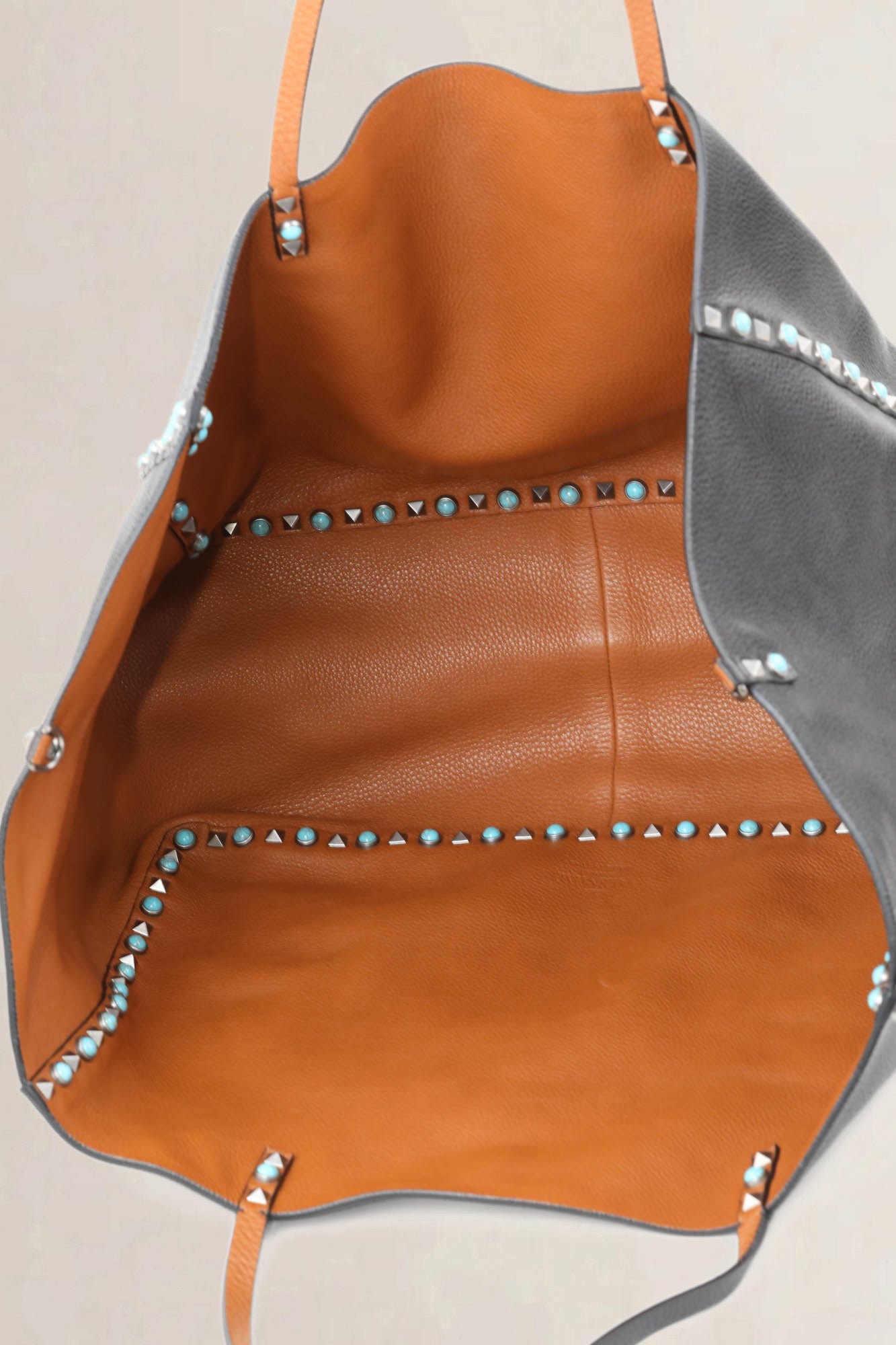 Black/Orange Reversible Rockstud Shopping Tote