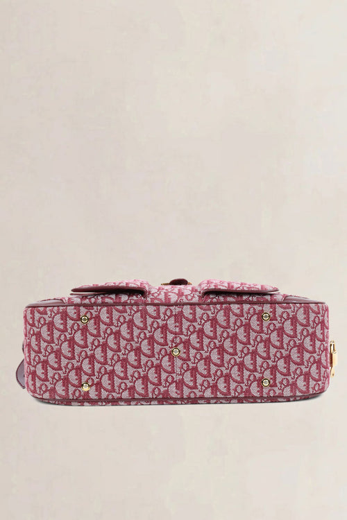 Christian Dior Red Monogram Saddle Bowler Top Handle Bag
