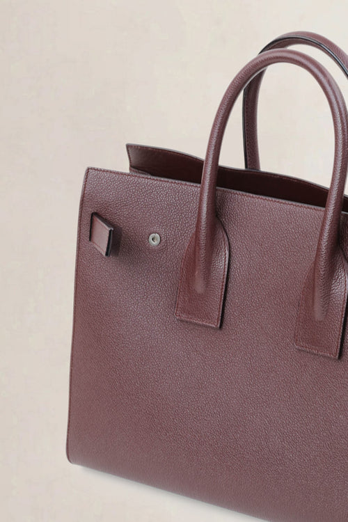 Saint Laurent Dark Burgundy Sac De Jour Top Handle Bag