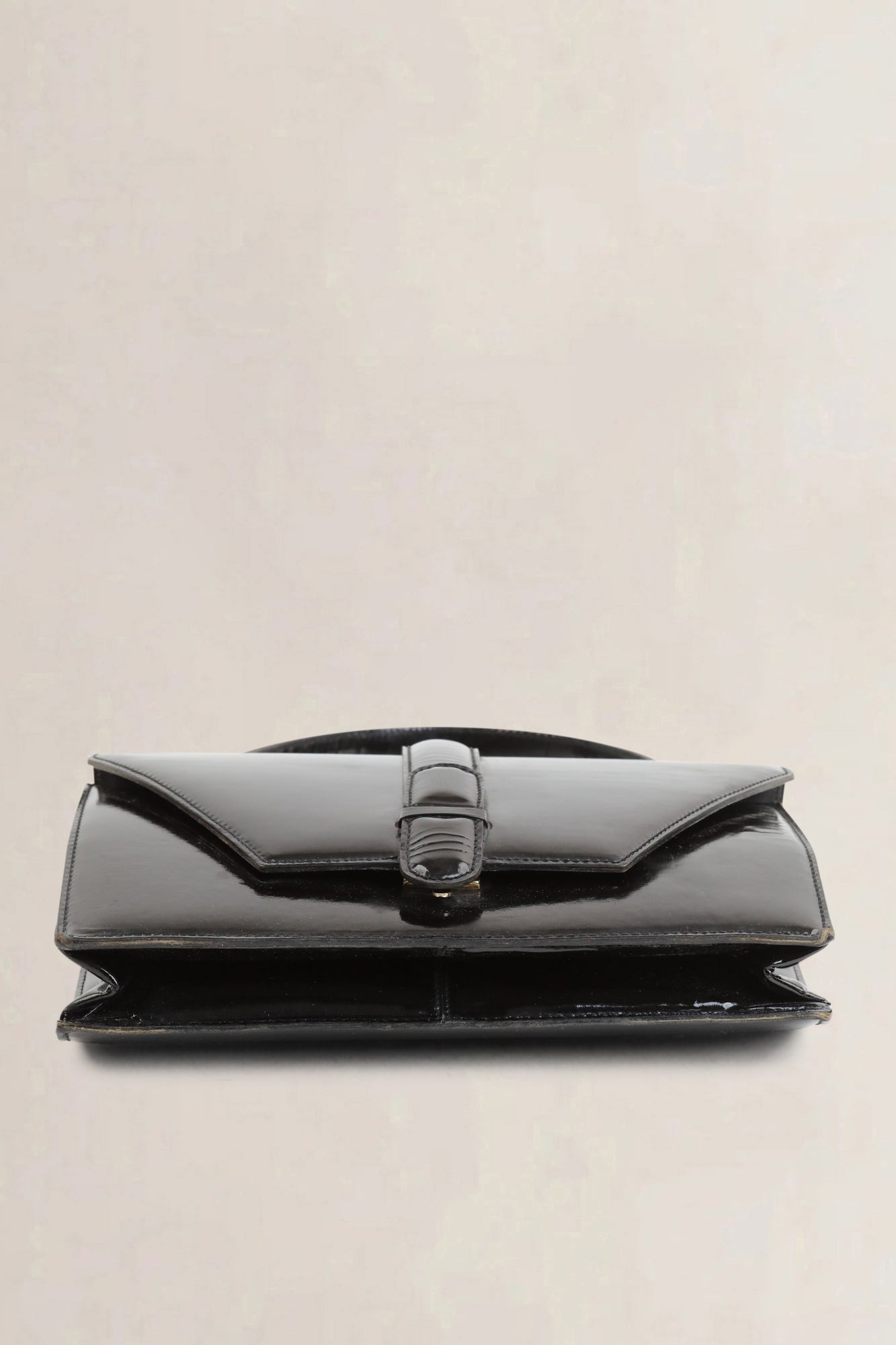 Black Equipage Patent Top Handle Bag