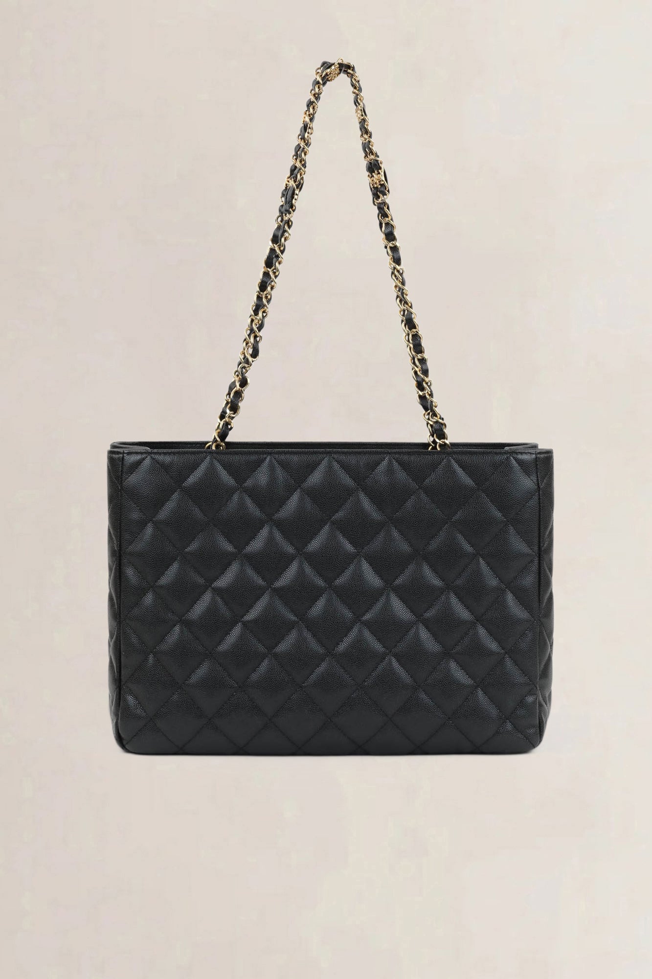 Chanel Black Caviar Quilted Shopping Bag