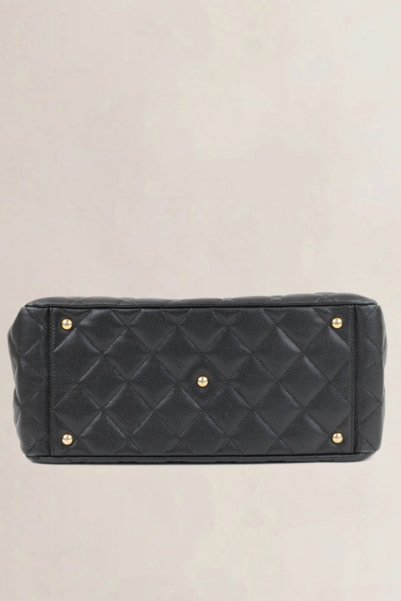 Chanel Black Caviar Quilted Shopping Bag
