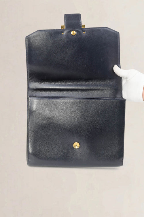 Delvaux Blue Leather Crossbody Bag