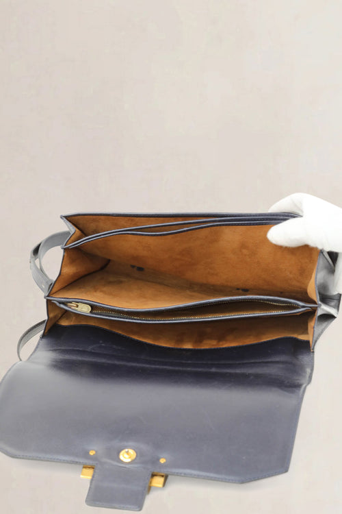 Delvaux Blue Leather Crossbody Bag